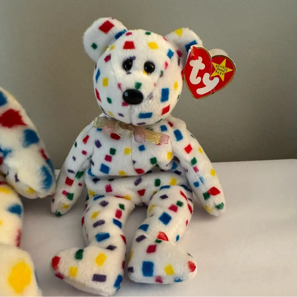 Vintage Ty 2K Multicolor Beanie Baby & Matching Beanie Buddy